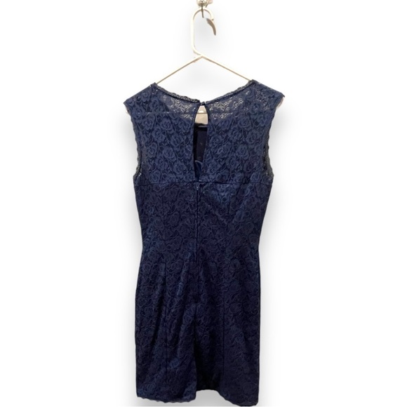 MODCLOTH | Navy Blue Lace Overlay Midi Dress | Size Medium - Picture 4 of 6